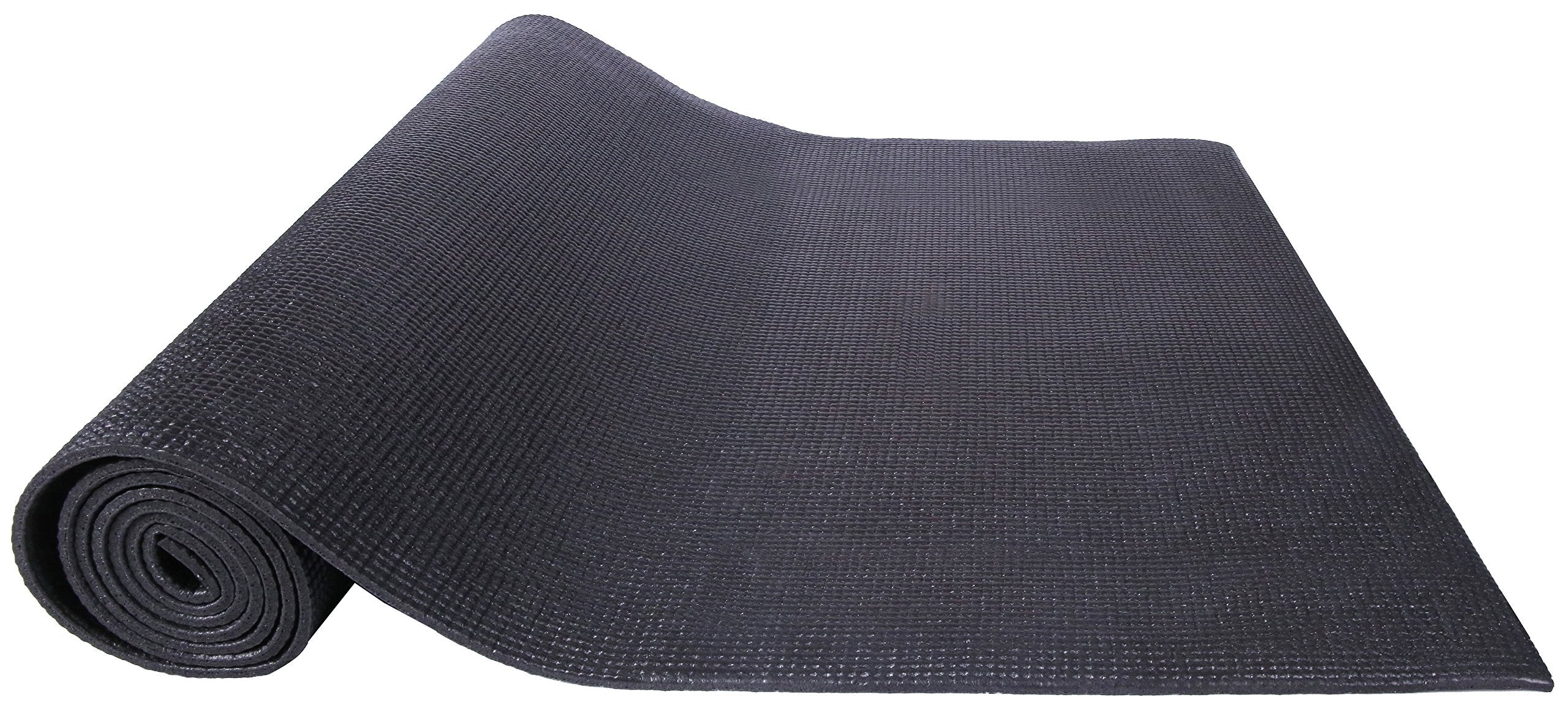 Fitvids All-Purpose 1/4-Inch High Density Anti-Tear Exercise Yoga Mat With Carrying Strap, Black