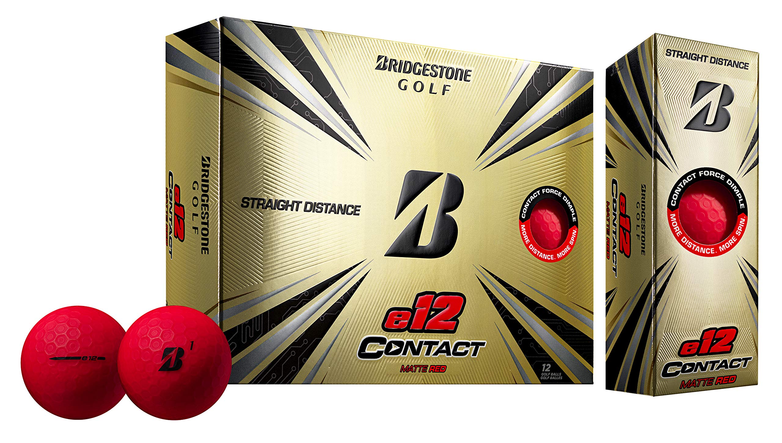 Bridgestone E12 Contact Red Golf Ball - Dozen