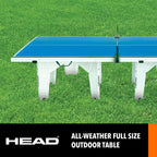 HEAD Outdoor Full Size Table Tennis Table - All-Weather Performance, Pro-Level Play Anywhere!