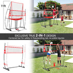 Jolorly 2-In-1 Volleyball Practice Net Station With Patented 5-Height (6'6'' To 8'), Heavy Duty Training System For Hitting Spik