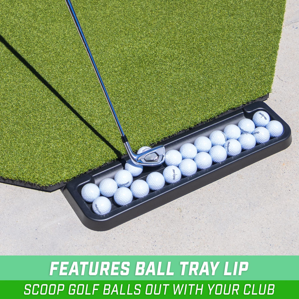 Gosports All-Weather Golf Ball Tray - 24 Ball Capacity - Compatible With All Hitting Mats - Black Or Green