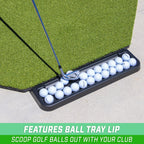 Gosports All-Weather Golf Ball Tray - 24 Ball Capacity - Compatible With All Hitting Mats - Black Or Green