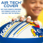 Franklin Sports Kansas Jayhawks Foam Football - Youth Mini Football For Kids - 8.5'' Junior Soft Foam Ball - Spacelace Easy Grip
