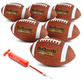 Gosports Combine Football 6 Pack - Regulation Size For High School And College - Official Composite Leather Balls