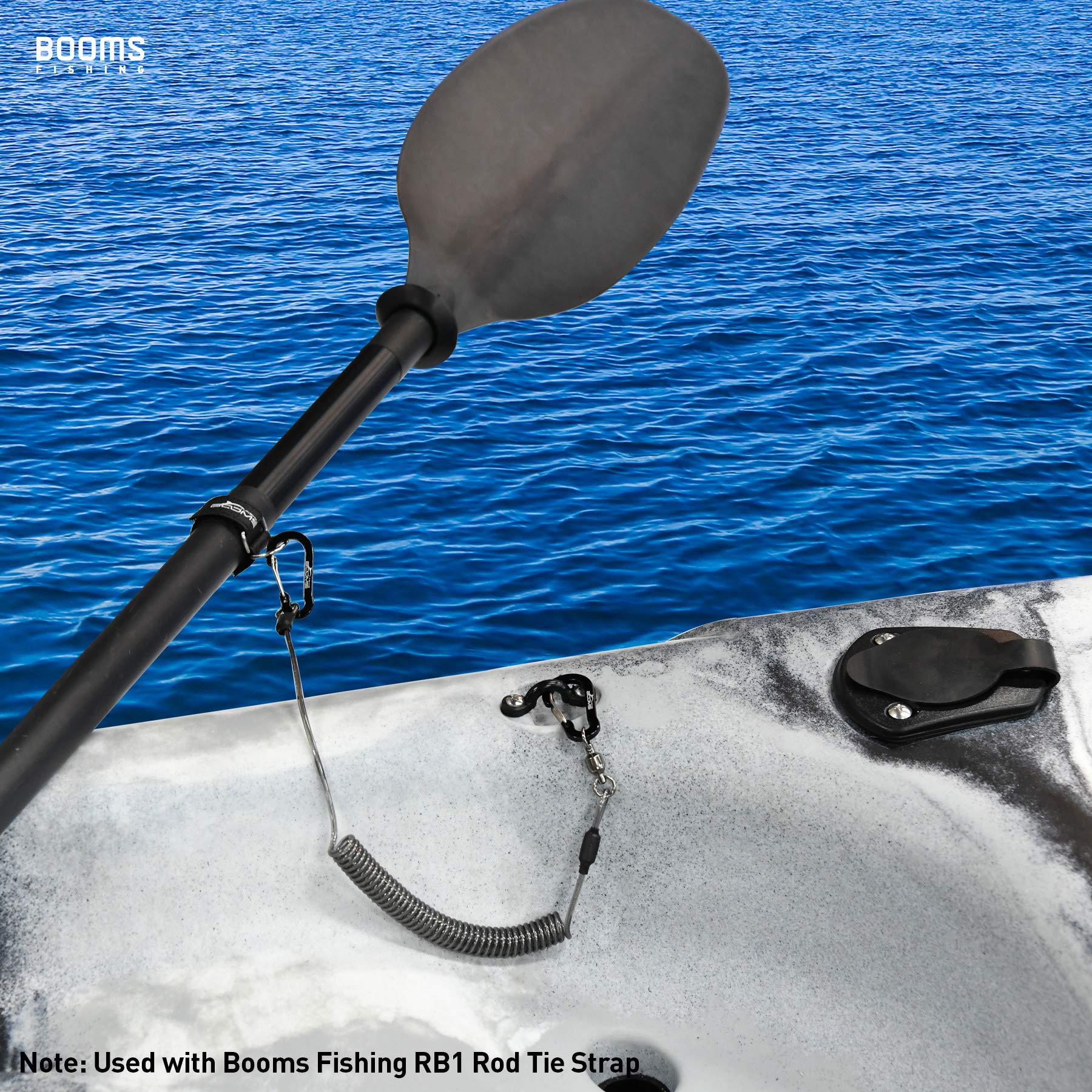 Booms Fishing T02 Fishing Pole Tether With 7.1'' Belt, Kayak Paddle Leash, Paddle Board Fishing Accessories, Heavy Duty Fishing