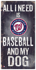 Fan Creations MLB New York Mets Unisex Washington Nationals Baseball and My Dog Sign, Team Color, 6 x 12