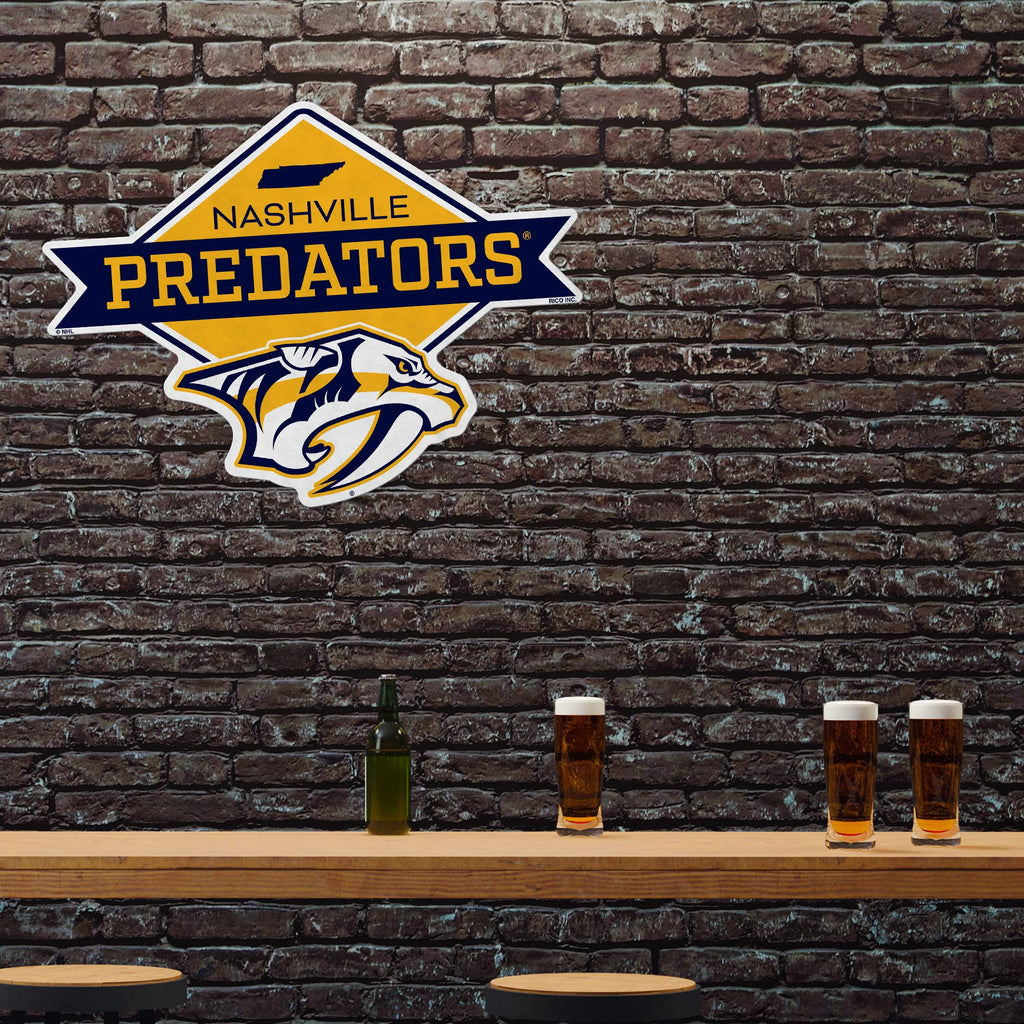 Rico Industries Nhl Nashville Predators Diamond Shape Cut Pennant - Home And Living Room D  Cor - Soft Felt Ez To Hang