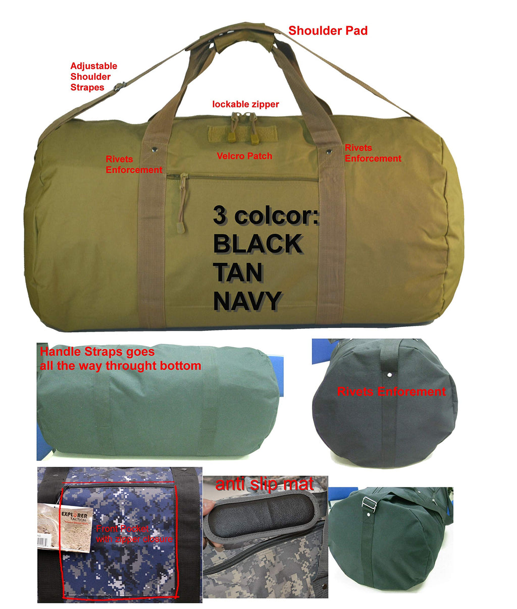 Explorer Tactical Round Heavy Duty Duffel Bag With Shoulder Strap 31 Inch (Navy Digital)