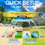 Buheco Beach Tent Pop Up Shade 7X7.5Ft Beach Canopy Sun Shelter Upf50+ With 4 Foldable Poles-Portable Carrying Bag-Sand Shovel-G