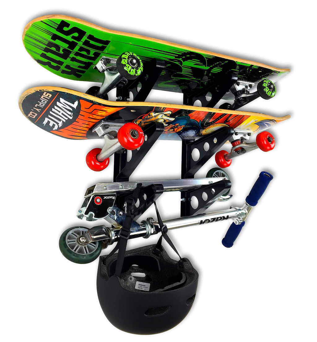 Storeyourboard Skateboard Rack, 3 Board Wall Storage Mount, Home And Garage