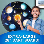 National Geographic Dart Board For Kids - Dart Ball Game Set With Lightweight 28'' Reversible Dartboard And Sticky Balls In 4 Co