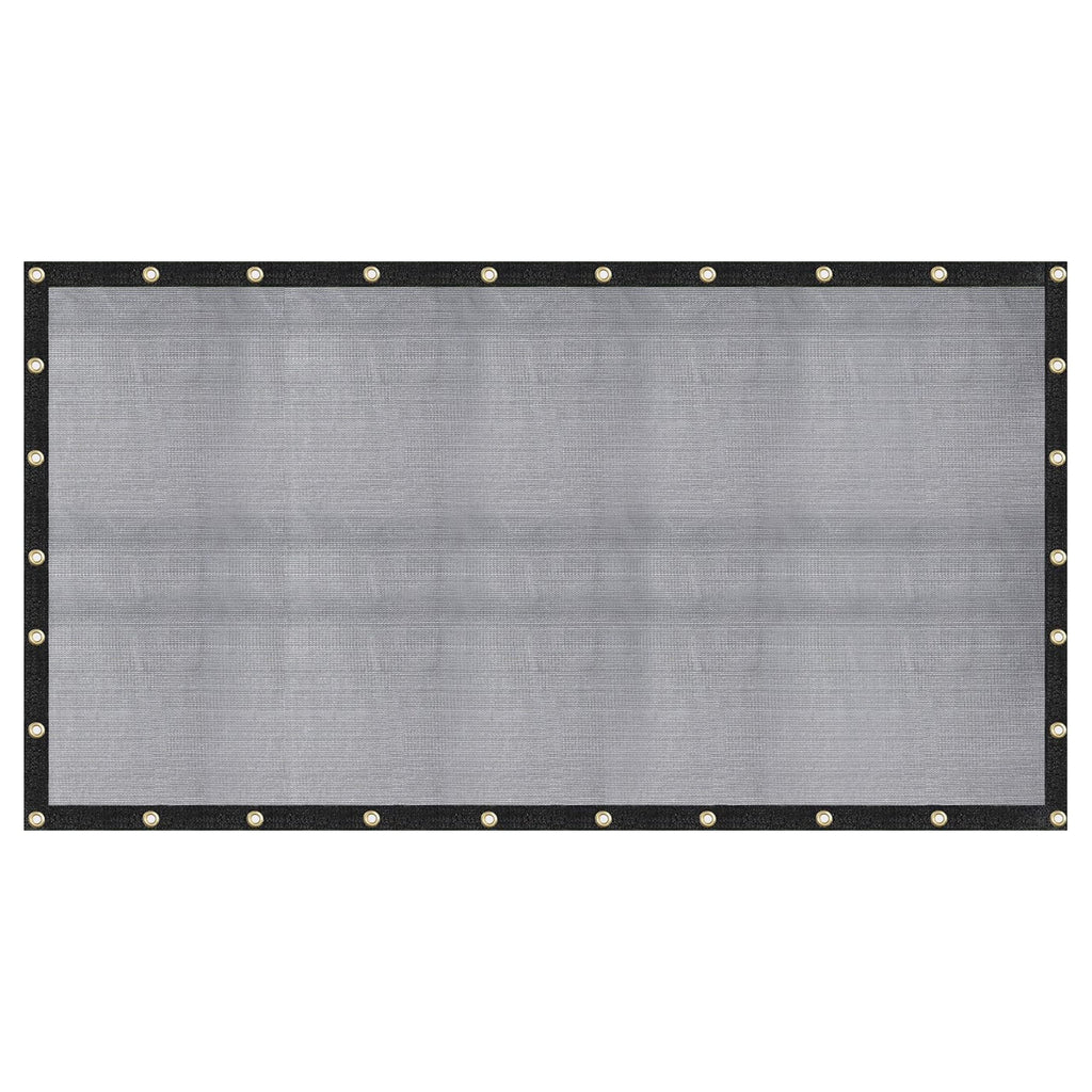 Windscreensupplyco 60-70 12 Ft X 16 Ft Mesh Tarpshade Cloth 9-Needle Knitted Heavy Duty Black With Grommets For Green House, Gar