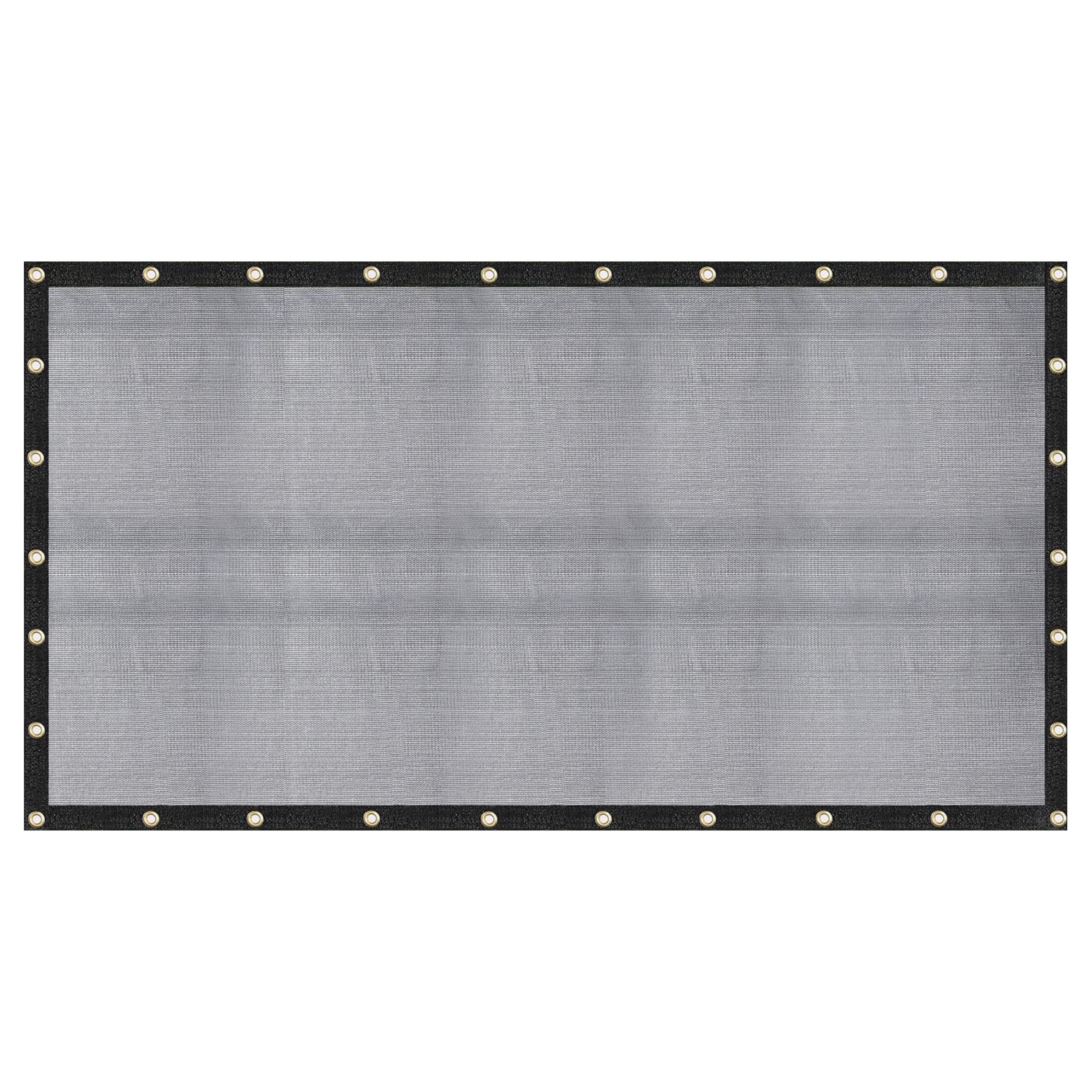 Windscreensupplyco 60-70 12 Ft X 16 Ft Mesh Tarpshade Cloth 9-Needle Knitted Heavy Duty Black With Grommets For Green House, Gar