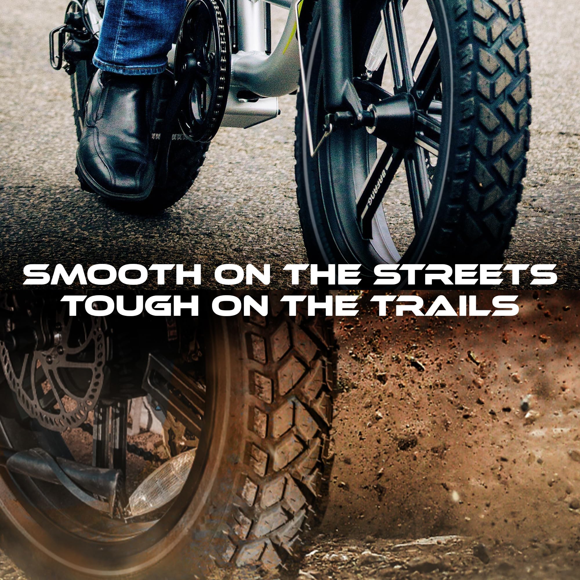 Allscape 20X3 E-Bike Fat Tires, Includes Tubes, Heavy Duty 20 Inch X 3.0 Fat Tyre For E Bikes, Mountain Bikes, All Terrain Tire