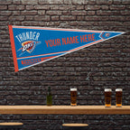 Rico Industries Nba Basketball Oklahoma City Thunder Personalized - Custom 12'' X 30'' Soft Felt Pennant - Ez To Hang