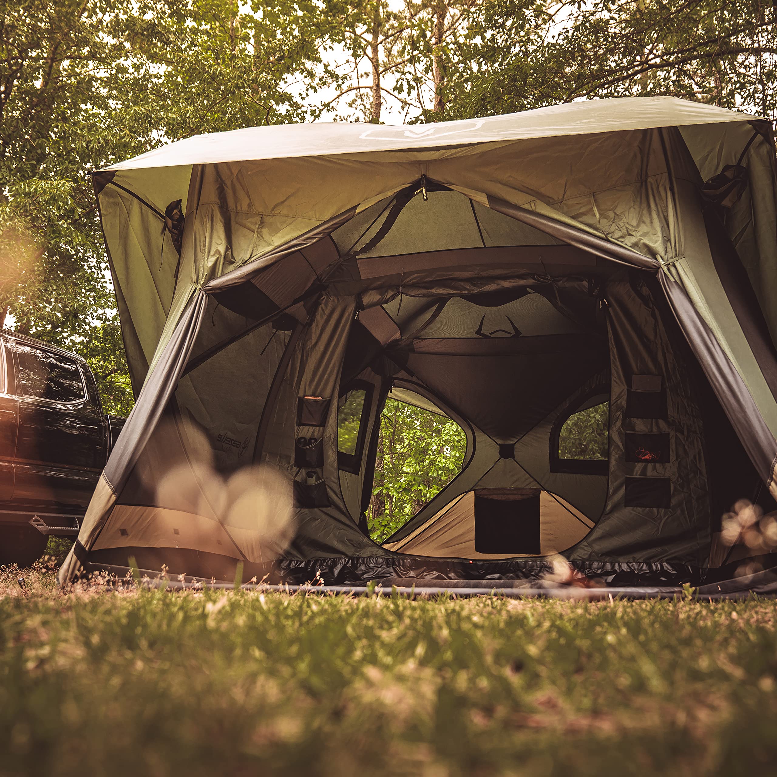 Gazelle Tents T4 Plus Hub Tent Overland Edition, Easy 90 Second Set-Up, Waterproof, UV Resistant, Footprint, All-Terrain Stakes,