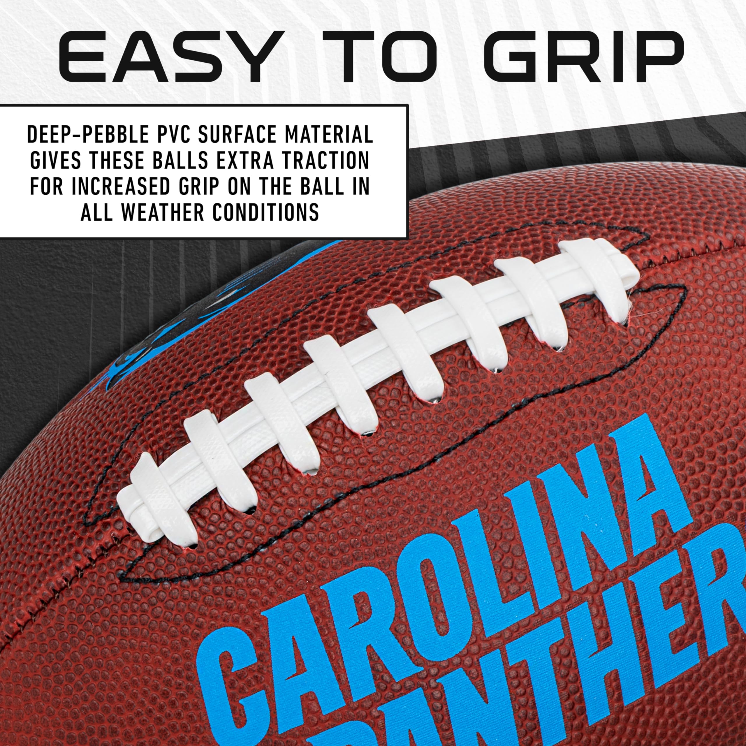 Franklin Sports Nfl Carolina Panthers Football - Youth Junior Size Football For Kids - Official Nfl Team Logo + Colors Youth Bal