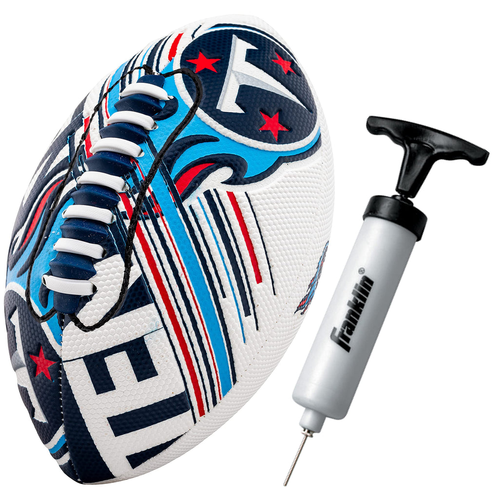 Franklin Sports Nfl Tennesseee Titans Football - Youth Mini Football - 8.5'' Junior Size Ball - Spacelace Easy Grip Texture- Per