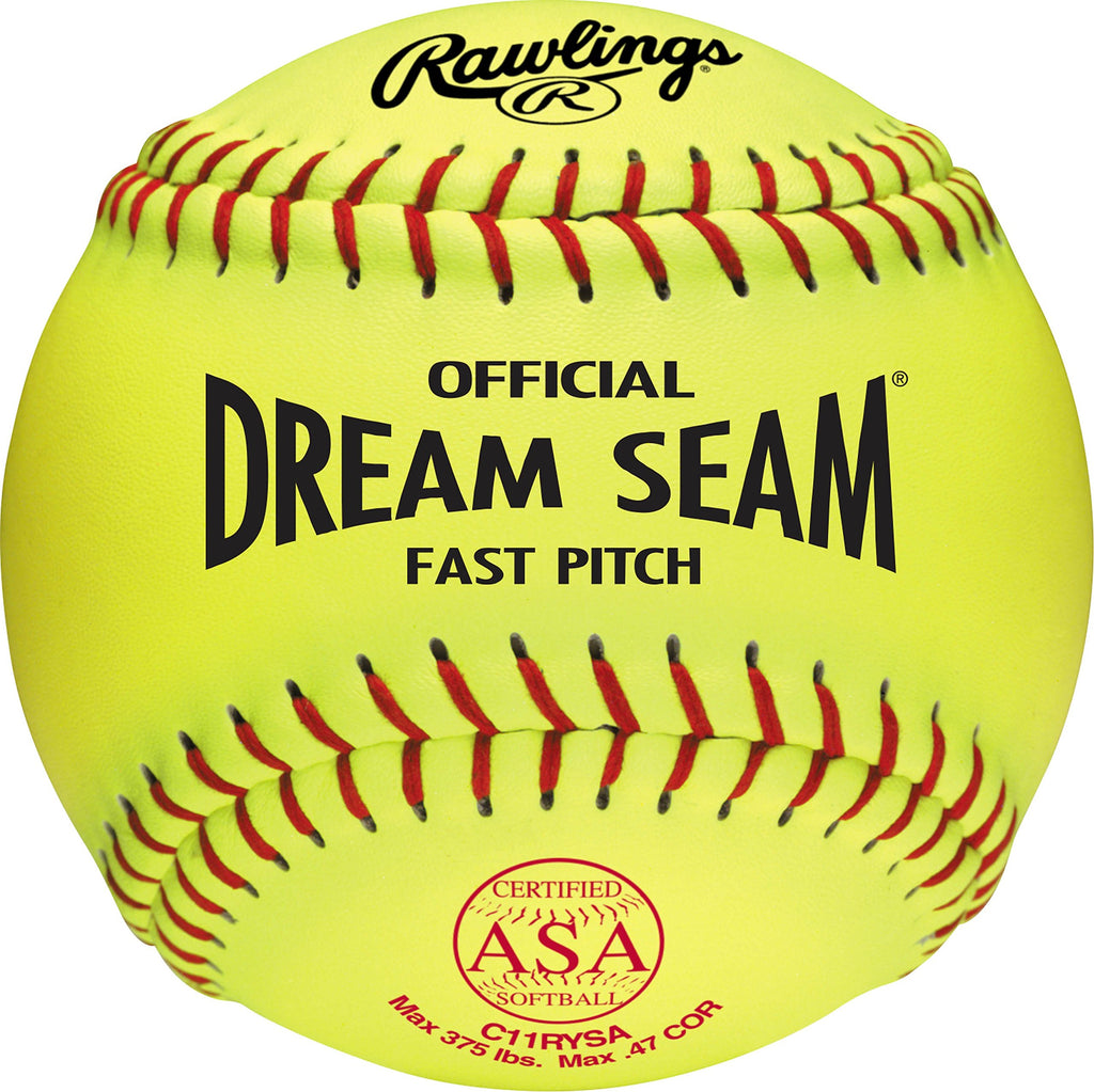 Rawlings | Official Dream Seam Fastpitch Softballs | 11'' Usa / Asa | Synthetic Cover C11Rysa | 12 Count