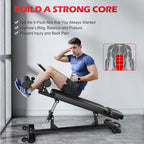 Finer Form Semi-Commercial Sit-Up Bench For Core Workouts And Decline Bench Press. Adjustable Weight Bench With Reverse Crunch H