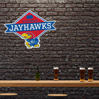 Rico Industries Ncaa Kansas Jayhawks Diamond Shape Cut Pennant - Home And Living Room D  Cor - Soft Felt Ez To Hang 20.5 X 18