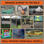 Orange Screw: The Ultimate Ground Anchor  Large 2 Pack Tent Stakes  Made In Usa (Orange)