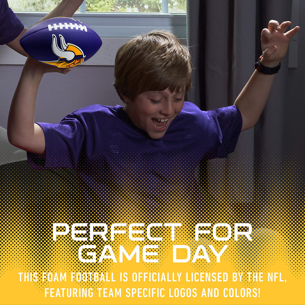 Franklin Sports Nfl Team Foam Footballs - Soft Foam Youth Mini Footballs For All Nfl Teams - Kids Junior 8.5'' Football + Air Pu