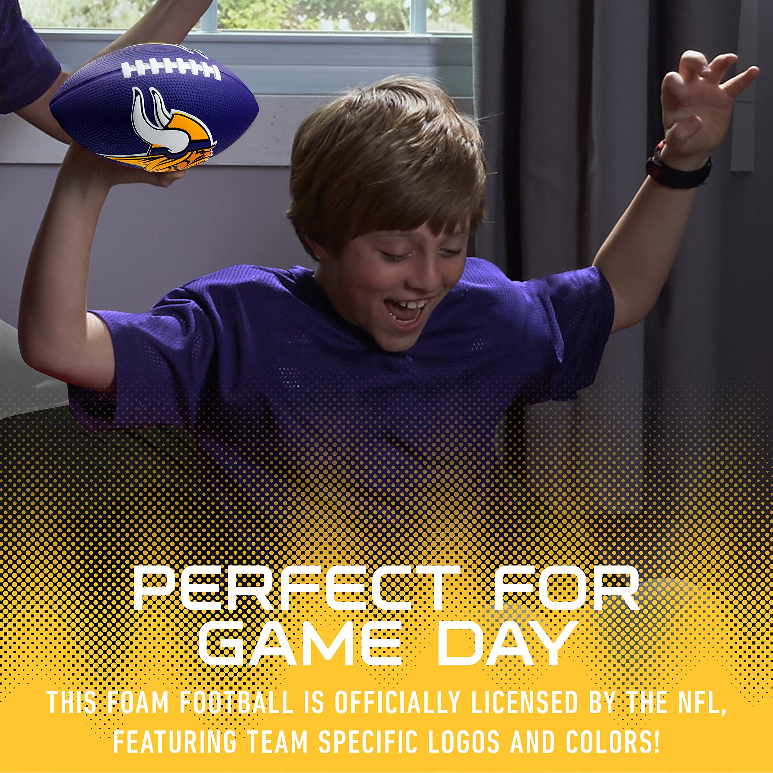 Franklin Sports Nfl Team Foam Footballs - Soft Foam Youth Mini Footballs For All Nfl Teams - Kids Junior 8.5'' Football + Air Pu