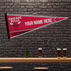 Rico Industries Nba Basketball Chicago Bulls Personalized - Custom 12'' X 30'' Soft Felt Pennant - Ez To Hang