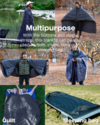 Iclimb 3M Thinsulate Insulation Warm Camping Blanket Ultralight Compact (Black, 1 Lb)