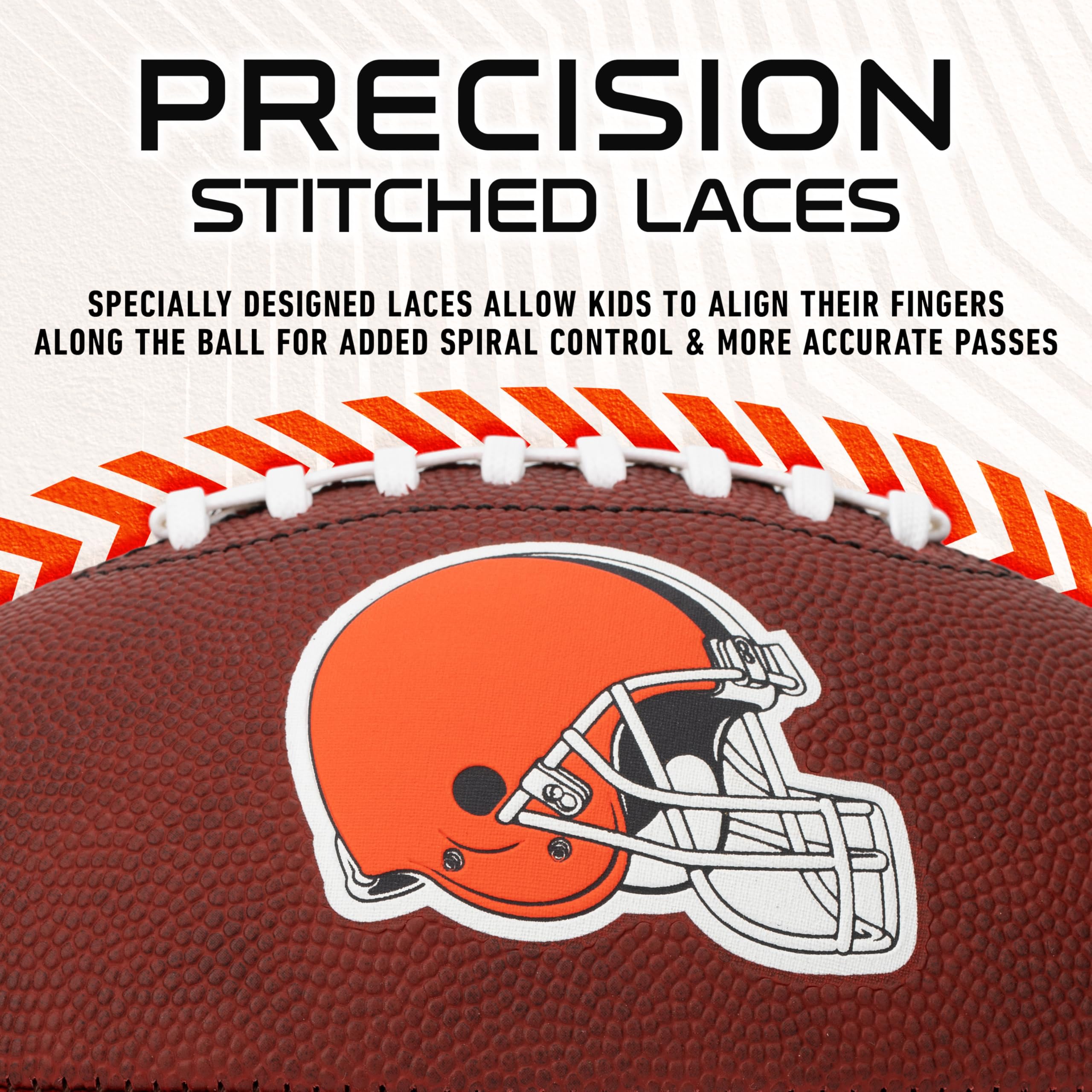 Franklin Sports Nfl Cleveland Browns Football - Youth Junior Size Football For Kids - Official Nfl Team Logo + Colors Youth Ball