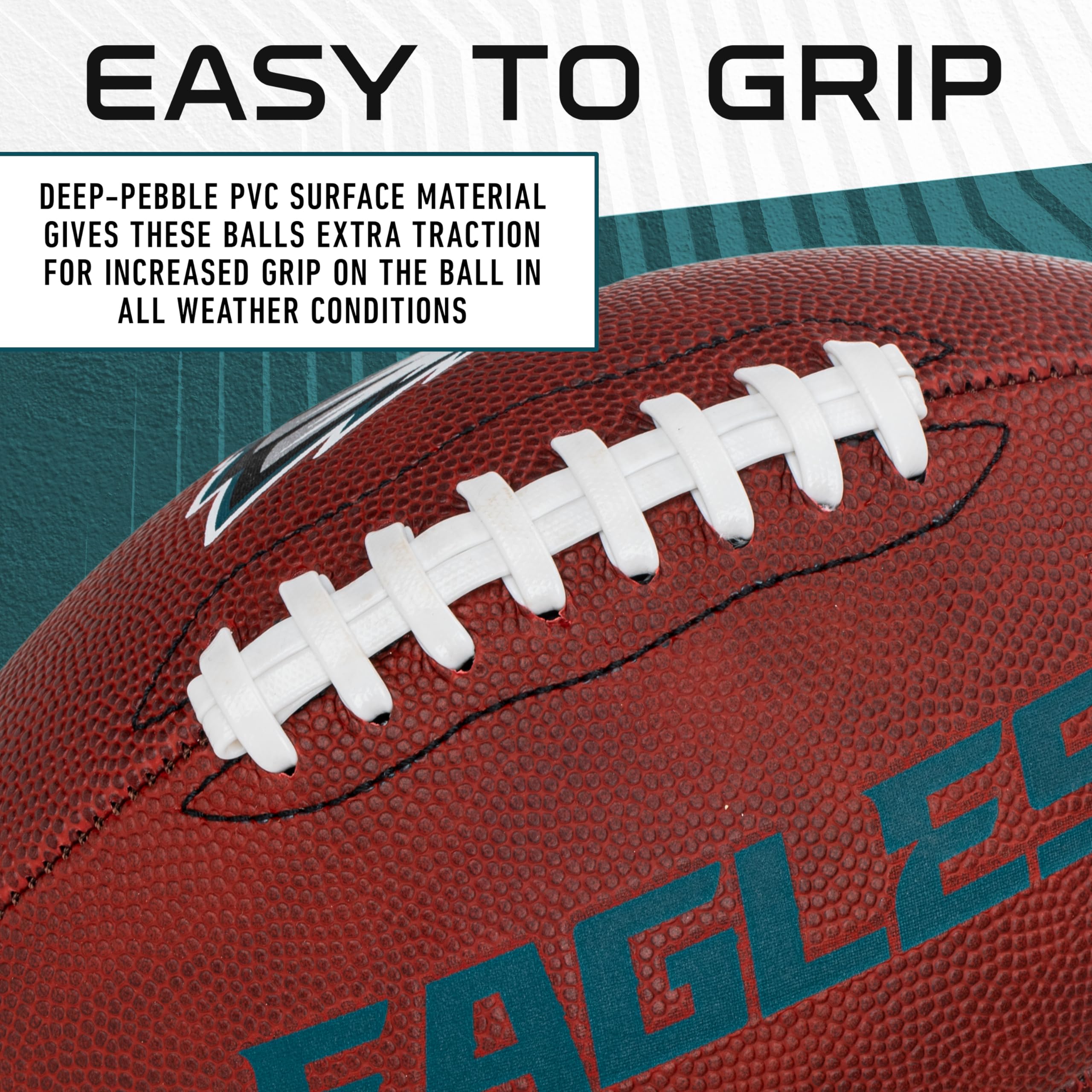 Franklin Sports Nfl Philadelphia Eagles Football - Youth Junior Size Football For Kids - Official Nfl Team Logo + Colors Youth B