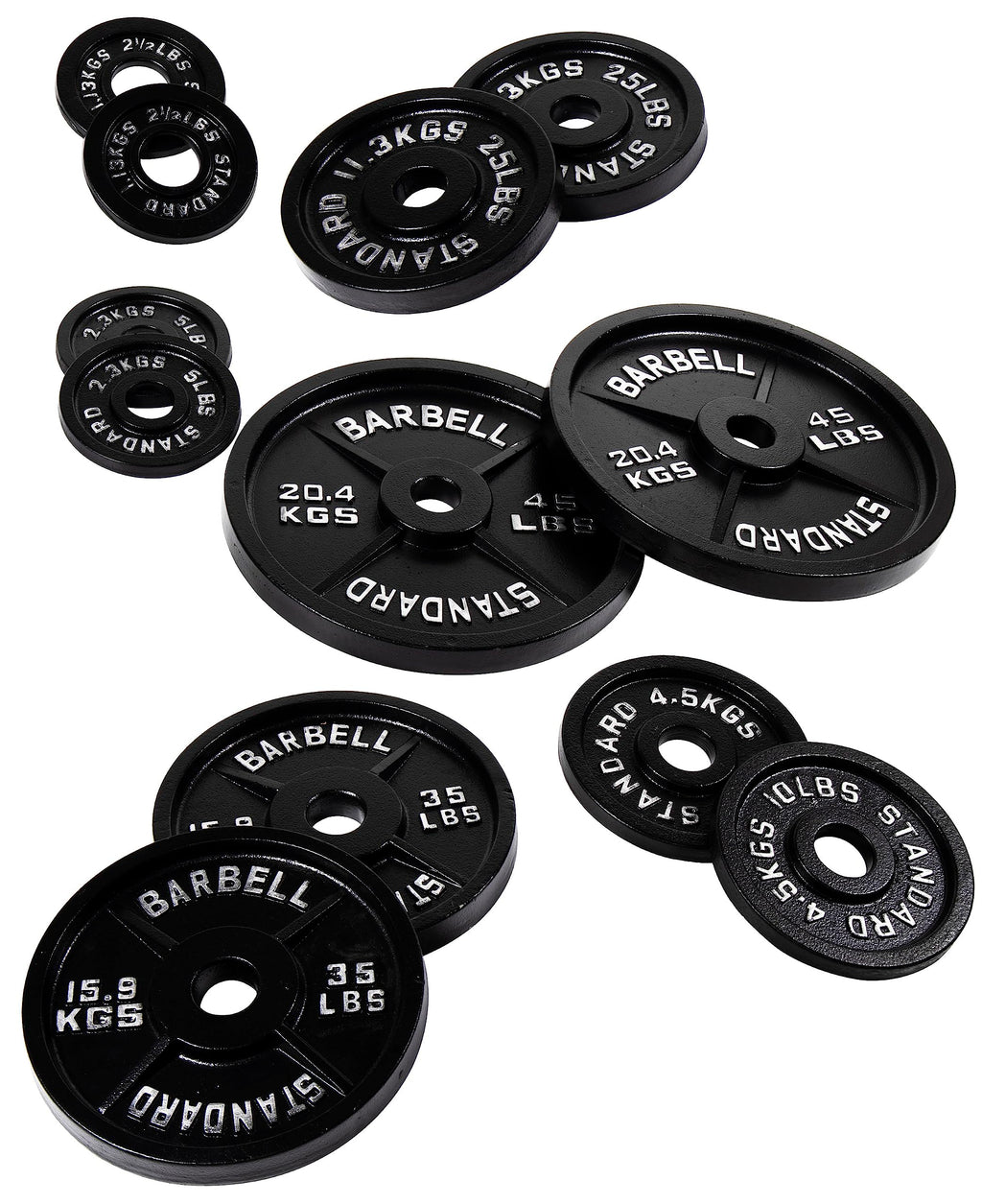 Fitvids Olympic 2-Inch Cast Iron Plate Weight Plate For Strength Training And Weightlifting, Vintage Style, Alloy Steel,25Lb Pai