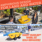 Cuddy Floating Cooler and Dry Storage Vessel for Land & Water - 40QT- Great for River, Beach, Kayak, Pool, & Lake - Yellow