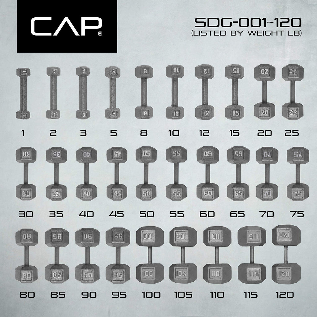 CAP Barbell Solid Hex Single Dumbbells (100-Pound)