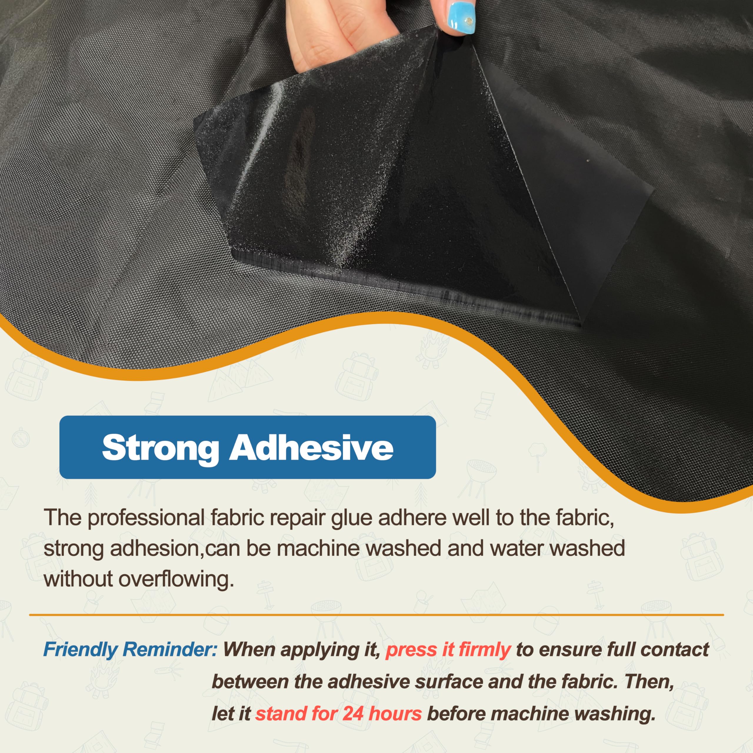 KING MOUNTAIN Self Adhesive Fabric Repair Patch, 5  8 Inches 8 Pcs, Quick Down Jacket Repair Patch, Waterproof Outdoor Gear Patc