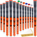 SAPLIZE Cross Cord Golf Grips Set of 13 Grips with Tape or Full Regripping Kit, Std/Mid/Jumbo, Low Taper Design, Multi-compound 