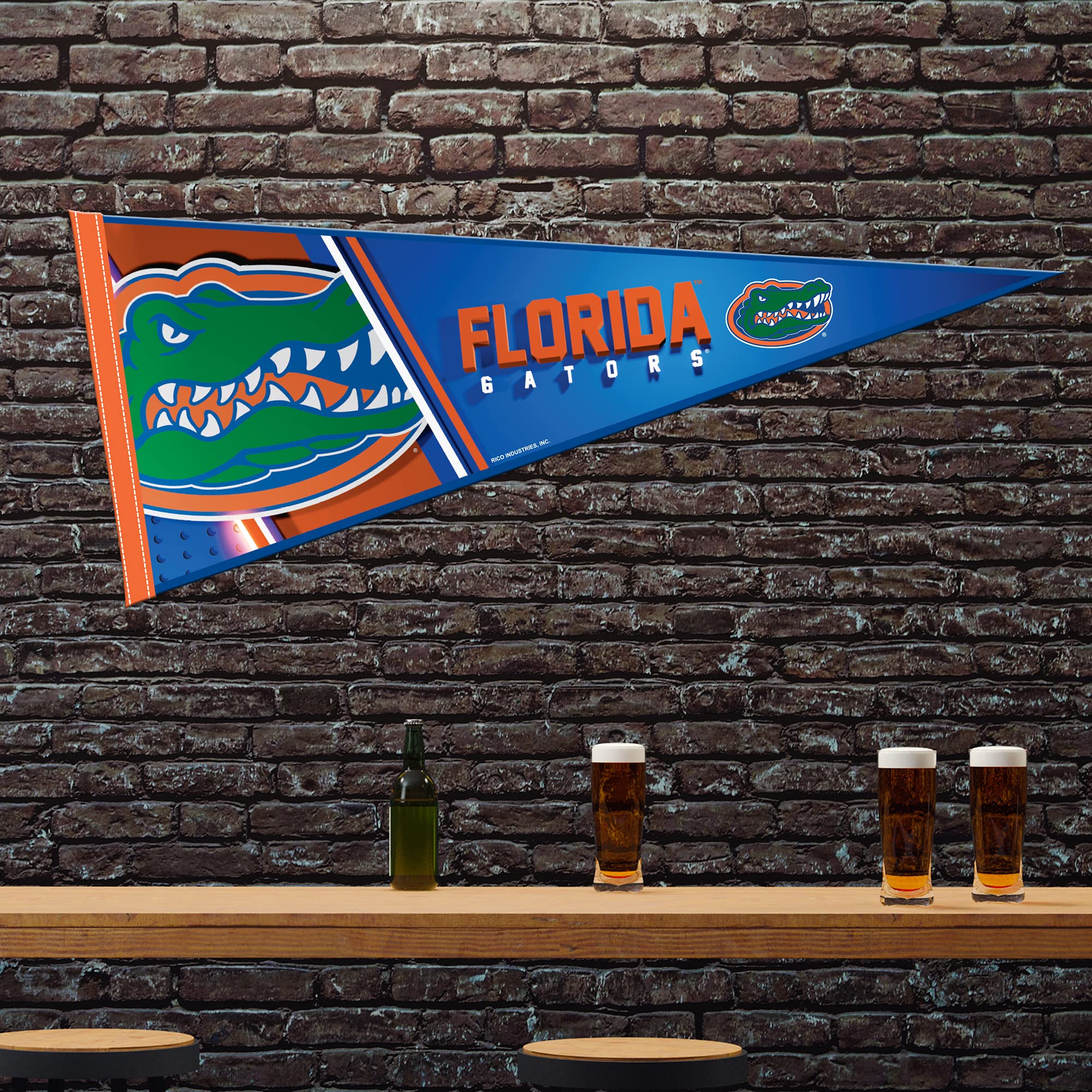 Rico Industries Ncaa Florida Gators Primary 12'' X 30'' Felt Wall D  Cor Pennant - Great For Home/Bed Room/Man Cave D  Cor