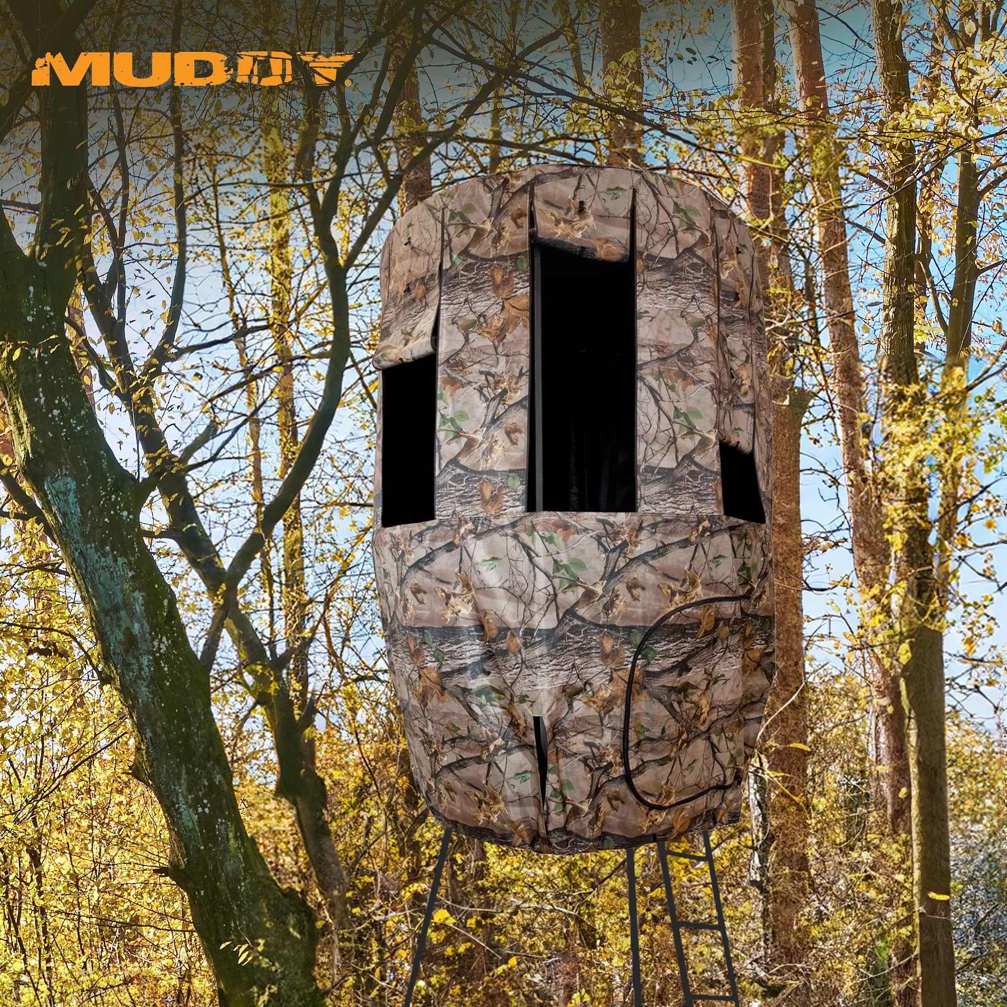 Muddy Roof Kit Hunting Gear, Hunting Accessories Compatible With Liberty Tripod Stand, Full Surround Deer Blind Hunting Blind W/