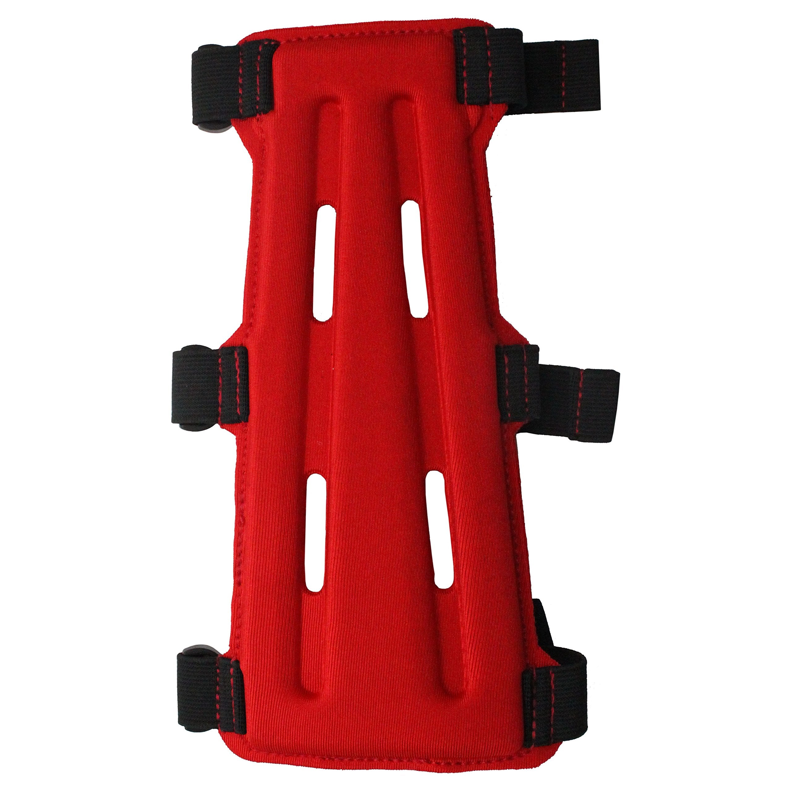 SAS 8 Armguard Archery Bow Range with 3-Strap Buckles (Red)