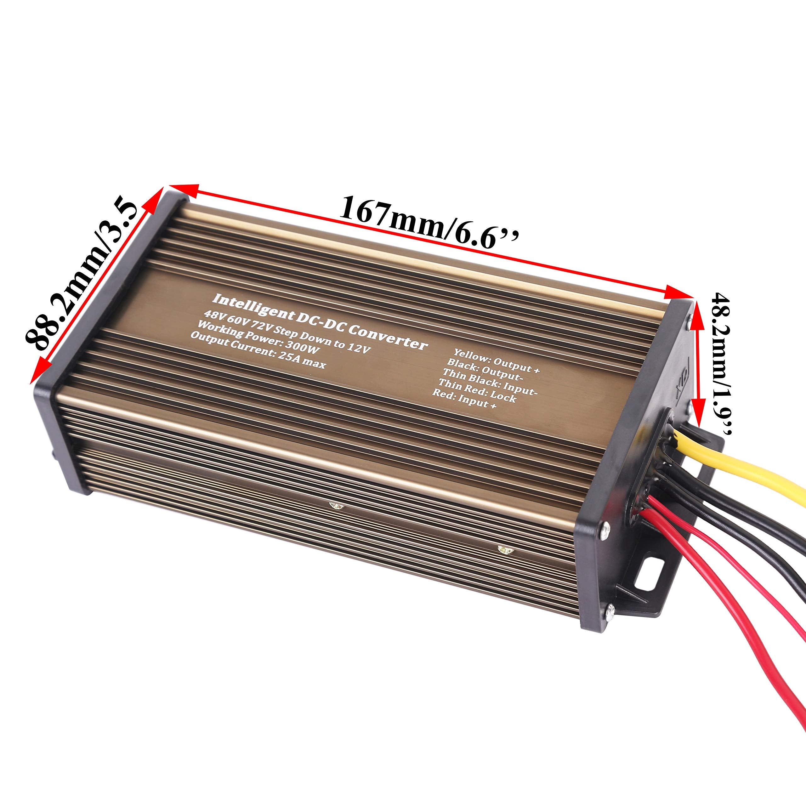 Pro Chaser Dc-Dc 72V 60V 48V Volt Voltage To 12V Step Down Voltage Reducer Regulator 180W 15A For Scooters  Bicycles Golf Cart (