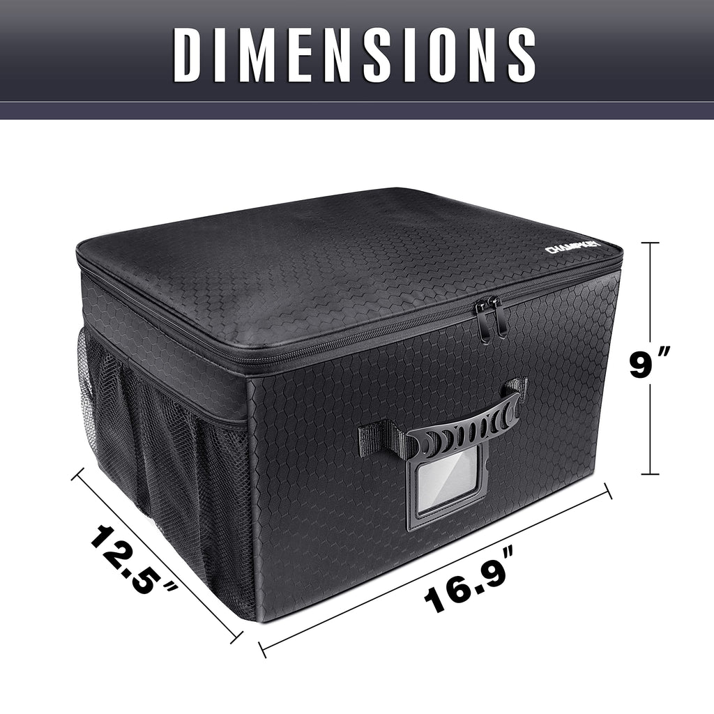 Champkey Golf Trunk Organizer Storage-Portable And Foldable Golf Travel Storage Locker Ideal For Travel Golf And Car Golf (Black