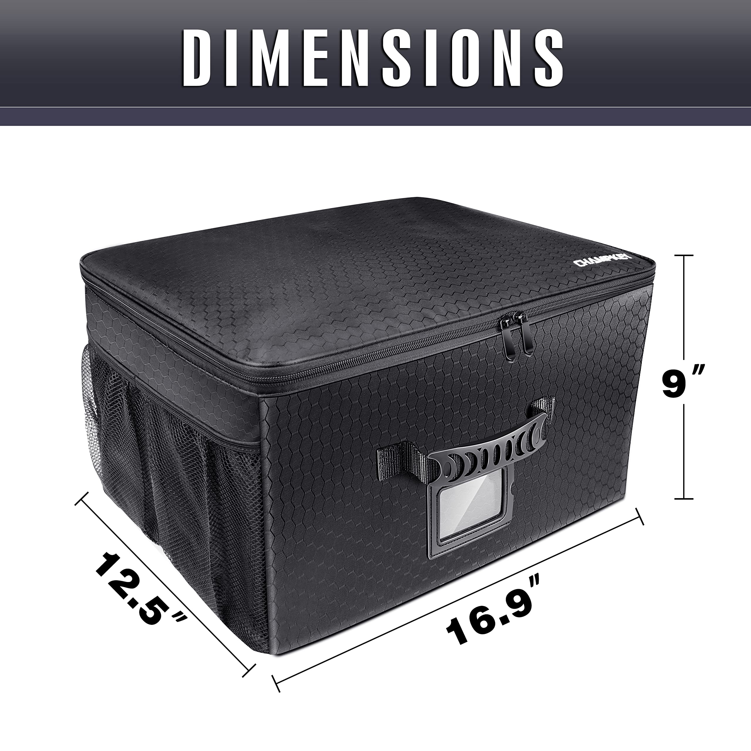 Champkey Golf Trunk Organizer Storage-Portable And Foldable Golf Travel Storage Locker Ideal For Travel Golf And Car Golf (Black