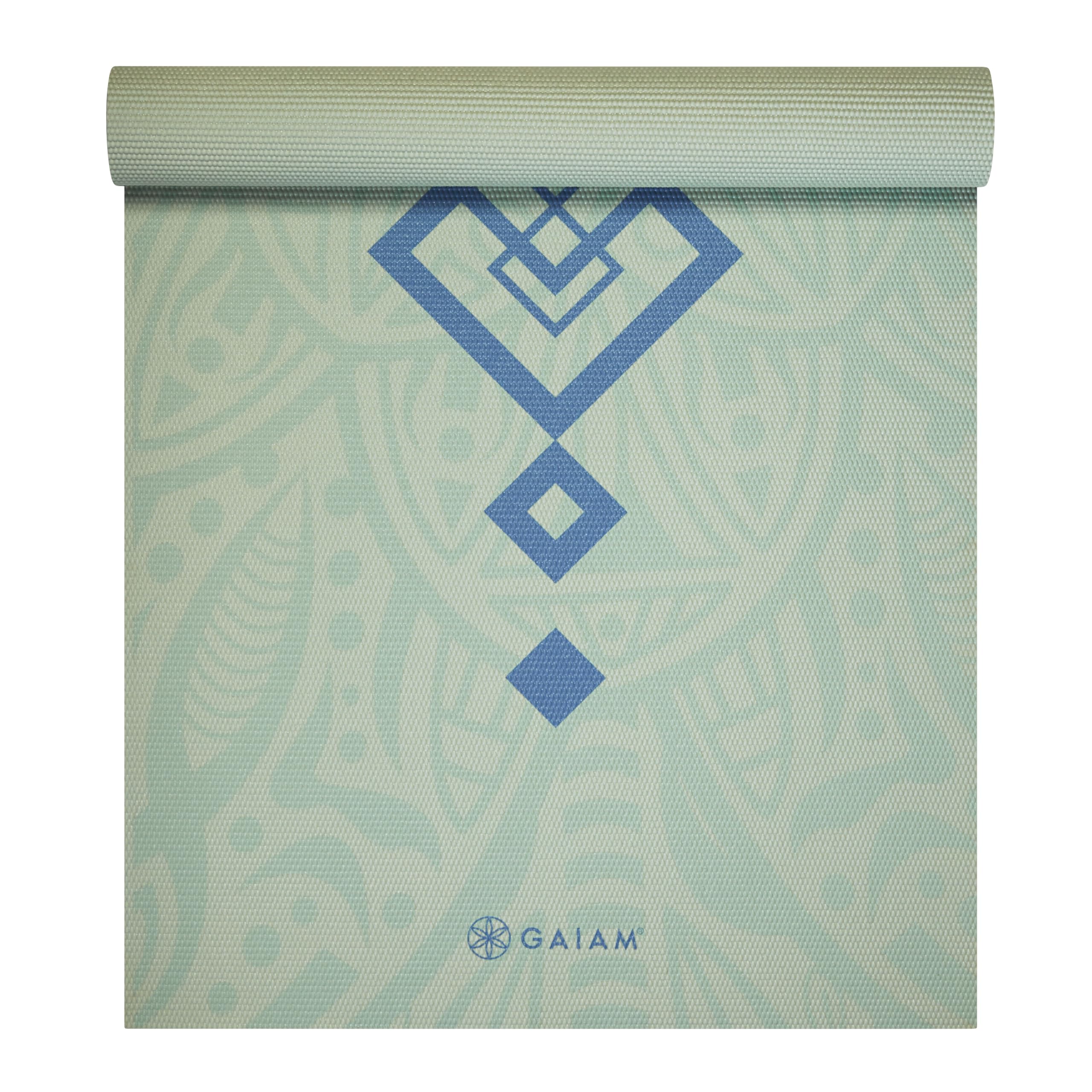 Gaiam Yoga Mat Classic Print Non Slip Exercise & Fitness Mat for All Types of Yoga, Pilates & Floor Workouts, Vivid Zest, 4mm