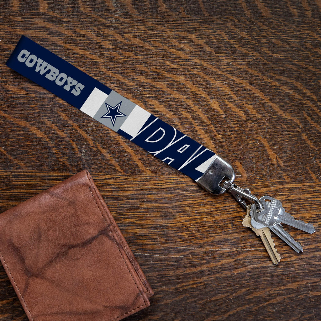 Rico Industries Nfl Football Dallas Cowboys Wrist Lanyard Key Chain, Cute Wristlet Strap Keychain Holder For Women Men Car Keys