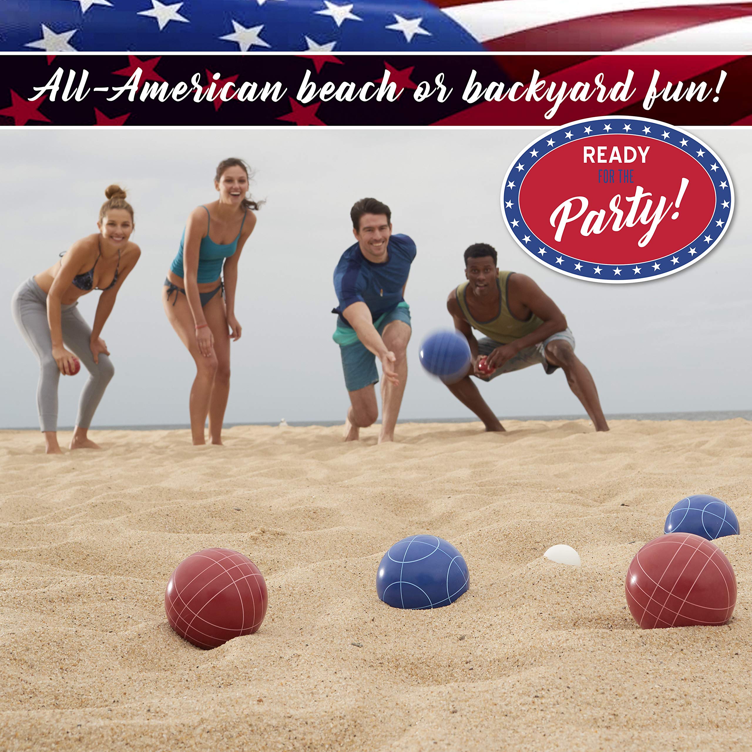 Franklin Sports Bocce Ball Set - 8 All Weather 90Mm Bocce Balls, 1 Pallino And Carrying Case - Beach, Backyard Lawn Or Outdoor P