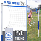 Franklin Sports Volleyball + Badminton Sets - Beach + Backyard Combo Complete Outdoor Lawn Game Set - Volleyball, Pump, Badminto