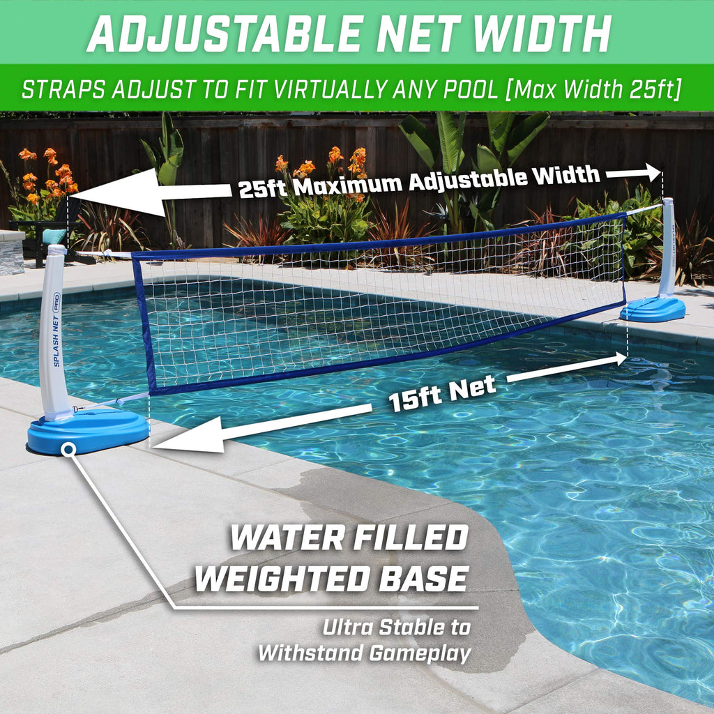 Gosports Splash Net Pro Pool Volleyball Net Includes 2 Water Volleyballs And Pump