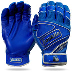 Franklin Sports Chrome Powerstrap Batting Gloves - Royal - Youth Large