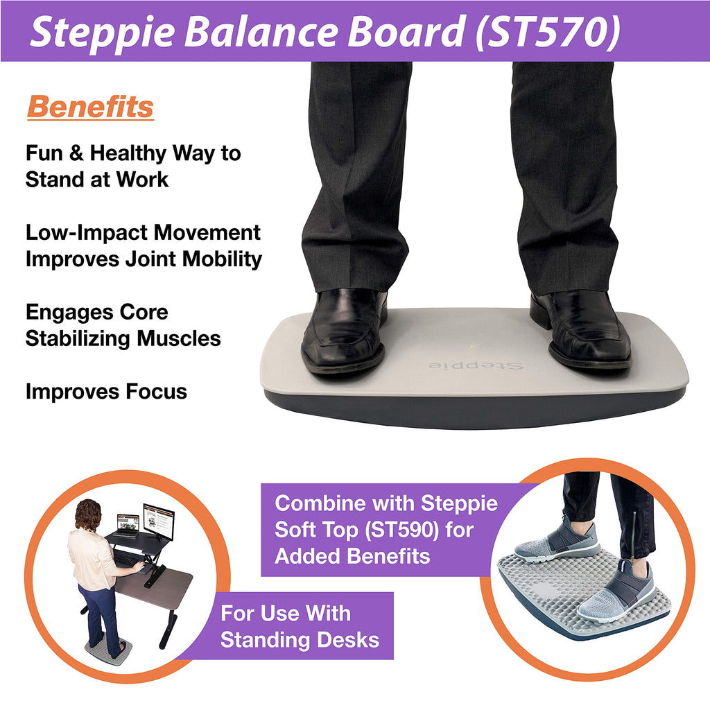 Victor Steppie Balance Board, 22-1/2'' By 14-1/2'' By 2-1/8'', 2 Tone Gray